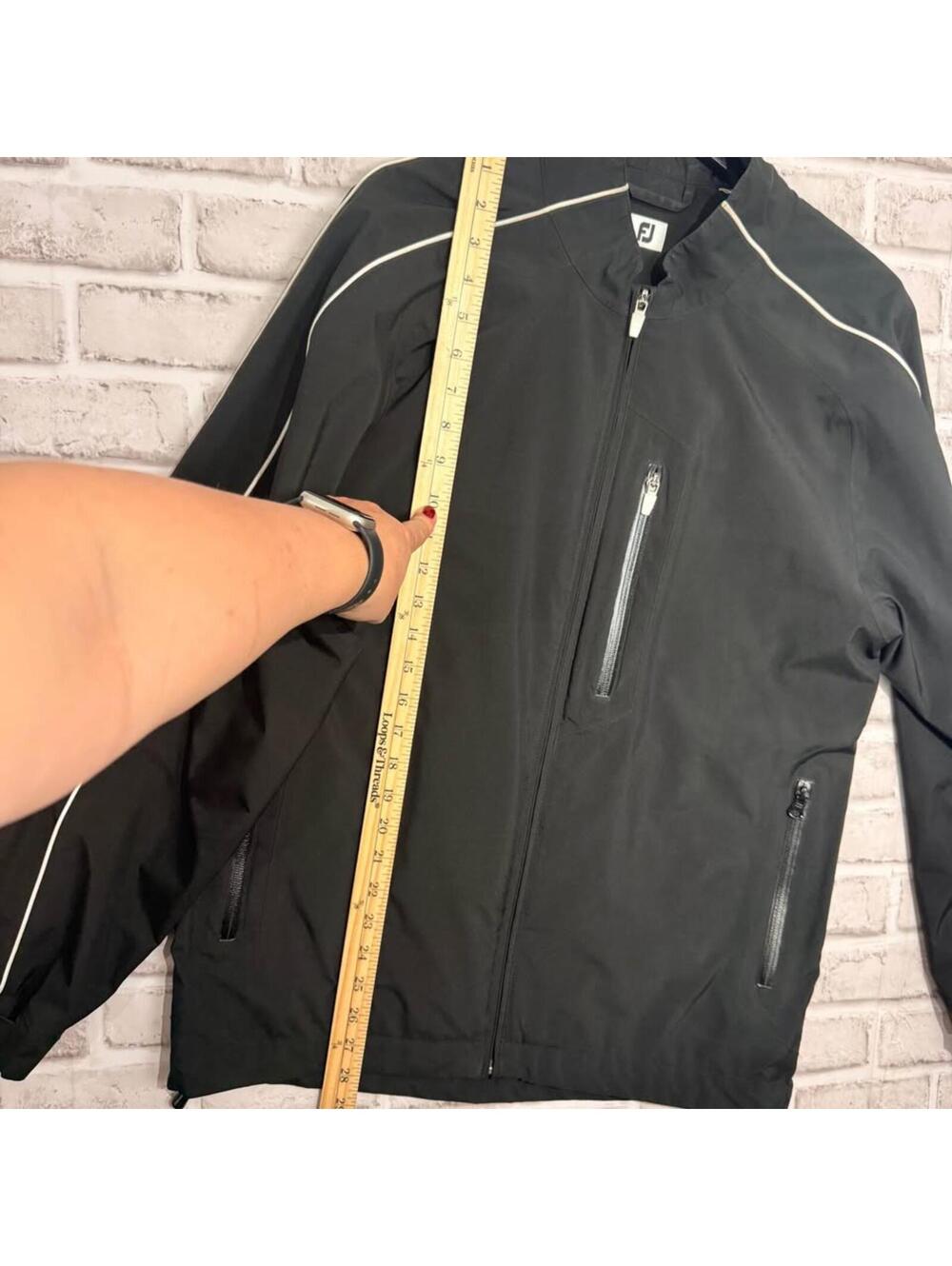 FootJoy Windbreaker Jacket Black Golf Men's M - Picture 5 of 7